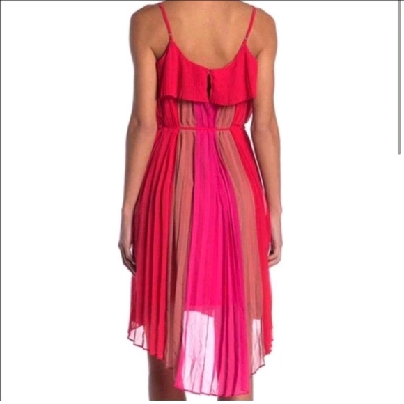 Adelyn Rae Colorblock Hi-Low Dress M Red & Pink NWT Nordstrom - Picture 2 of 4